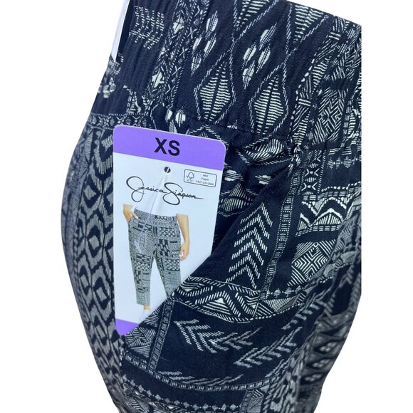 Jessica Simpson Women’s Black Soft Pants Pattern Elastic Waist Size XS - New - Picture 4 of 8